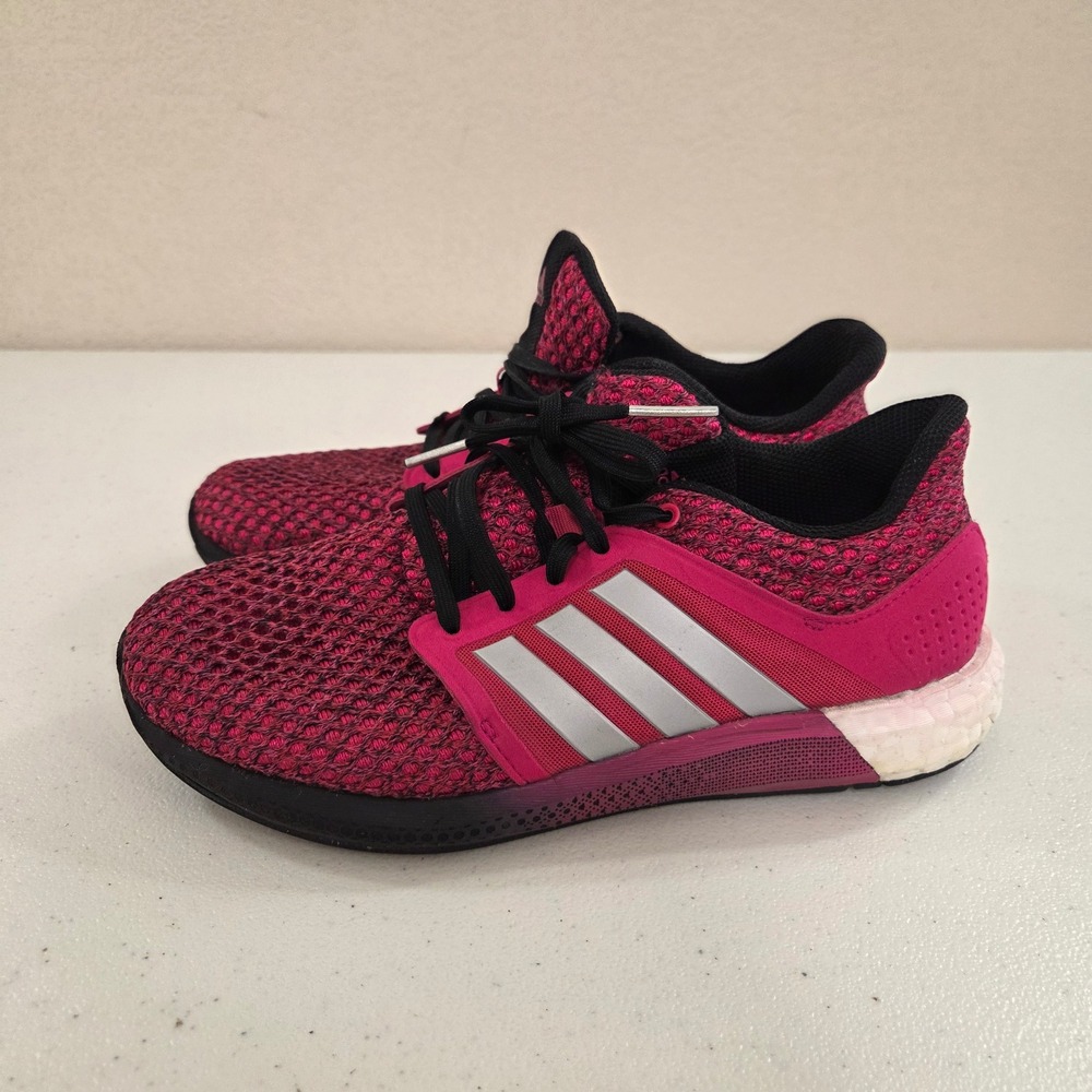 Adidas Pure Boost Reveal Womens 7.5 Pink Black‎ Silver Running Shoes D68999